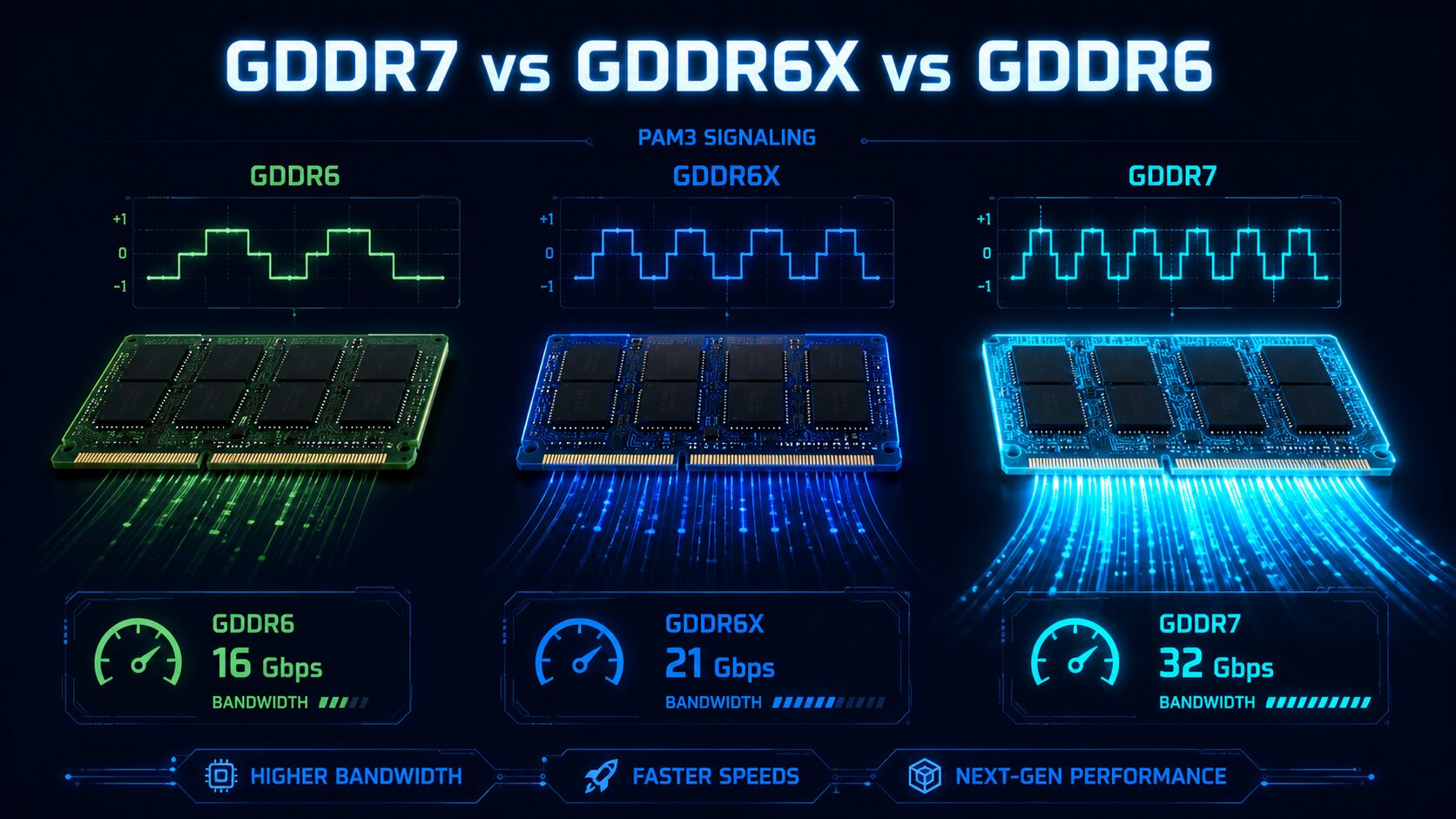 GDDR7 vs GDDR6X vs GDDR6