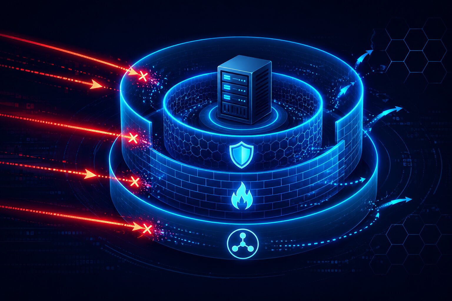 Nhiều lớp phòng thủ firewall và load balancer chống tấn công DDoS - Sun VM | Sunteco Cloud